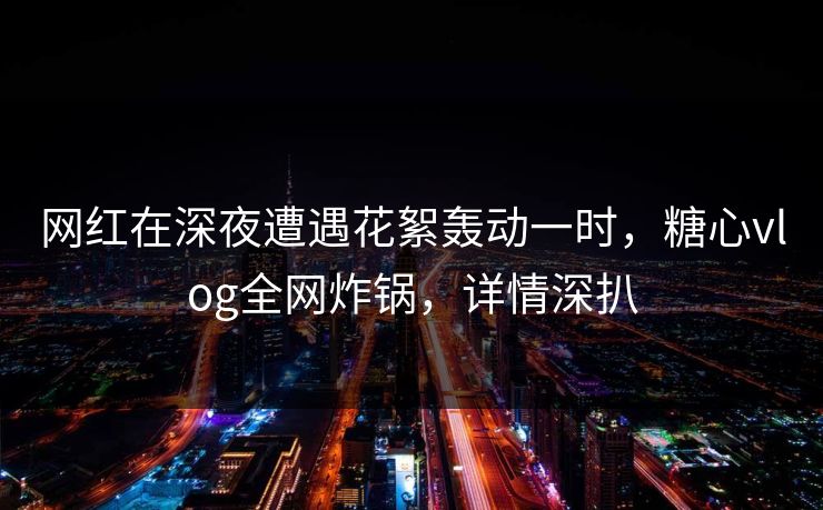 网红在深夜遭遇花絮轰动一时，糖心vlog全网炸锅，详情深扒